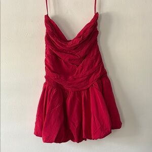 NWT Princess Polly Red Strapless Bubble Dress